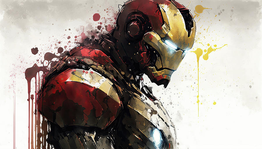 Iron Man armour concept art watercolour painting style image Photograph ...