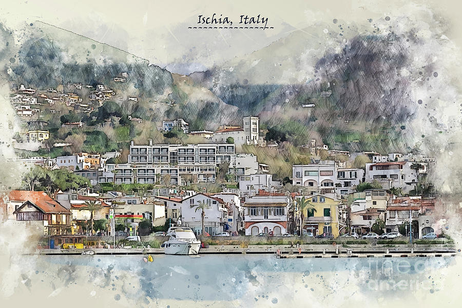 Italy sketch #9 Digital Art by Ariadna De Raadt