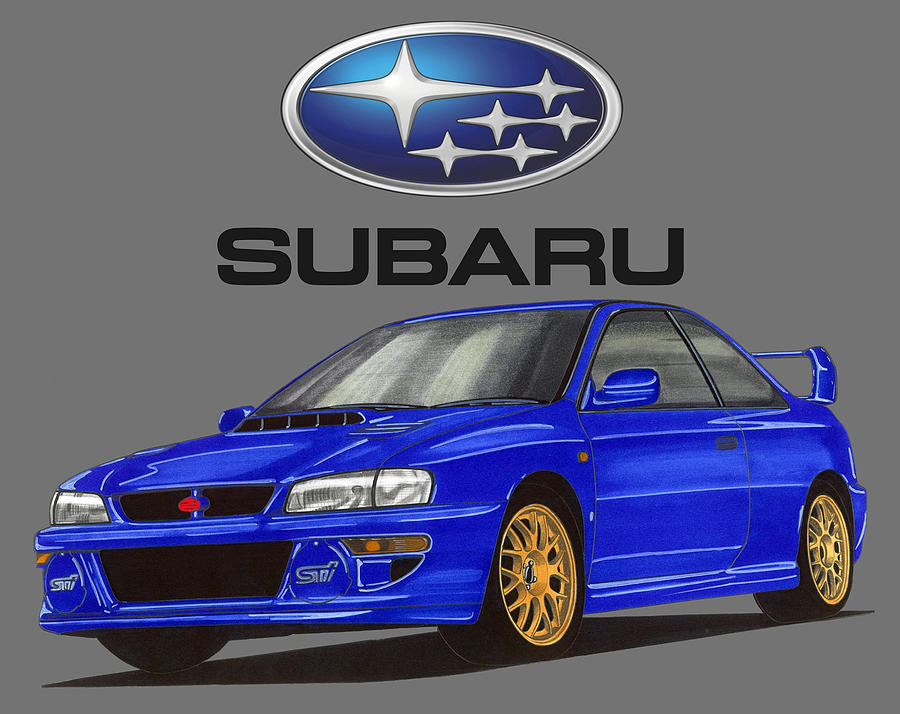 Jdm Subaru Impreza 22b Wrx Sti Gc8e2sd Colin Mcrae Drawing By Vladyslav 