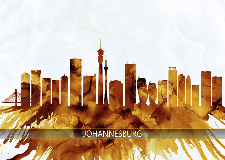 Johannesburg South Africa Skyline Mixed Media by NextWay Art - Fine Art ...