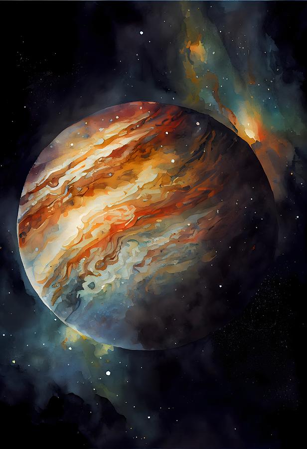 Jupiter Watercolor #9 Painting by Sebastian Pyka - Fine Art America