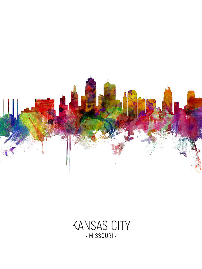 Kansas City Missouri Skyline #9 Digital Art by Michael Tompsett