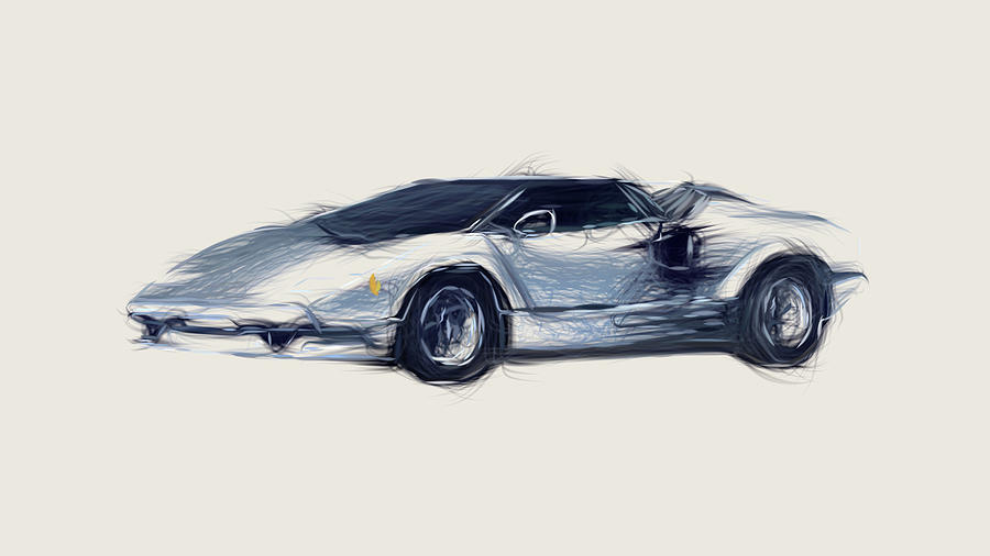 Lamborghini Countach Drawing Digital Art by CarsToon Concept - Fine Art  America