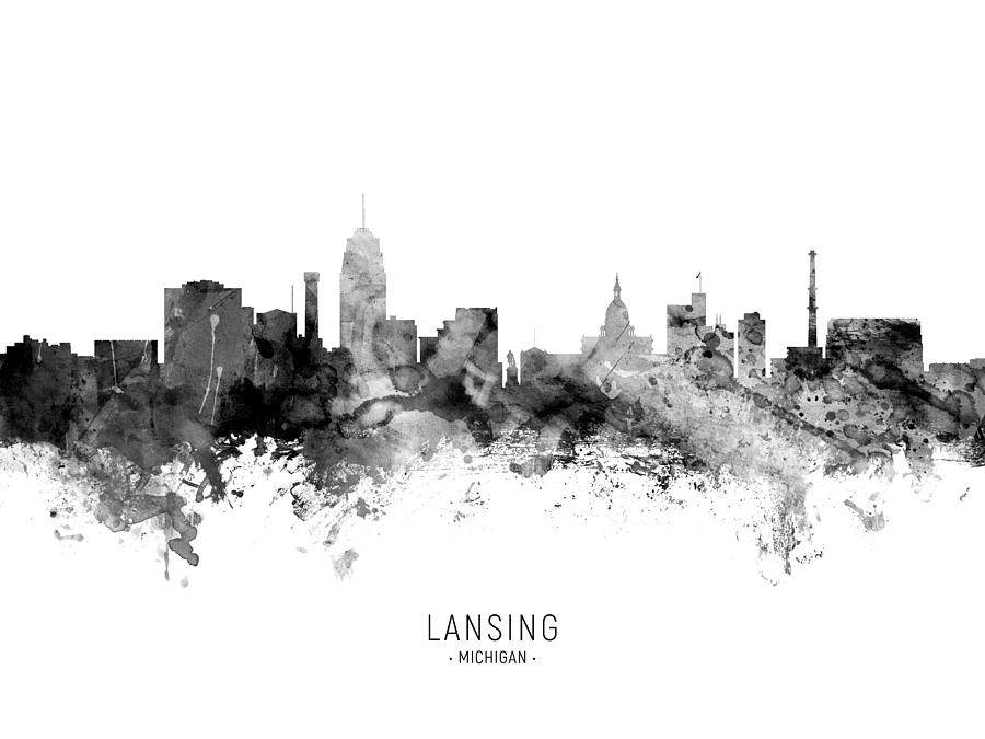 Lansing Michigan Skyline #9 Digital Art by Michael Tompsett