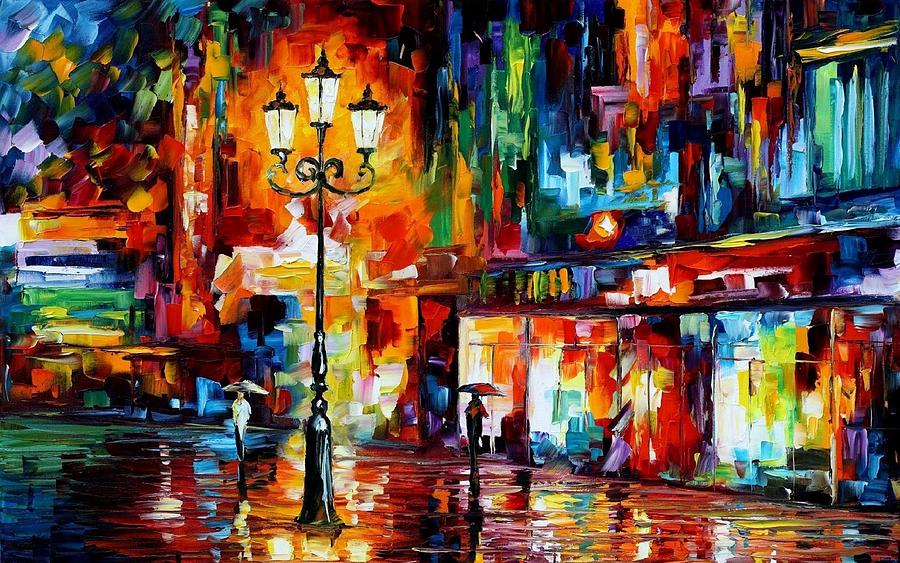 Leonid Afremov Painting by Ed Canvas print - Pixels