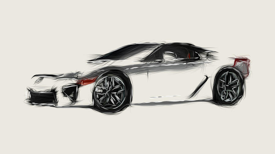 Lexus LFA Car Drawing Digital Art by CarsToon Concept - Fine Art America