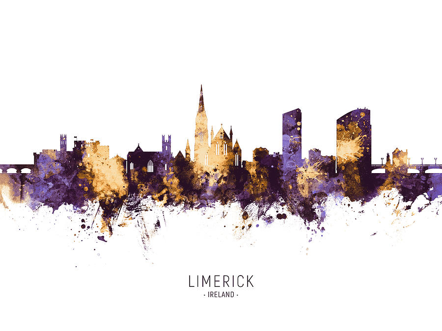 Limerick Ireland Skyline #9 Digital Art by Michael Tompsett