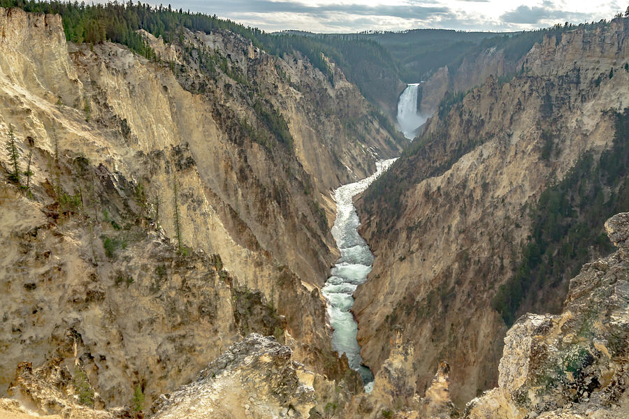 Lower falls of the yellowstone national park from artist point a #9 Photograph by Alex Grichenko