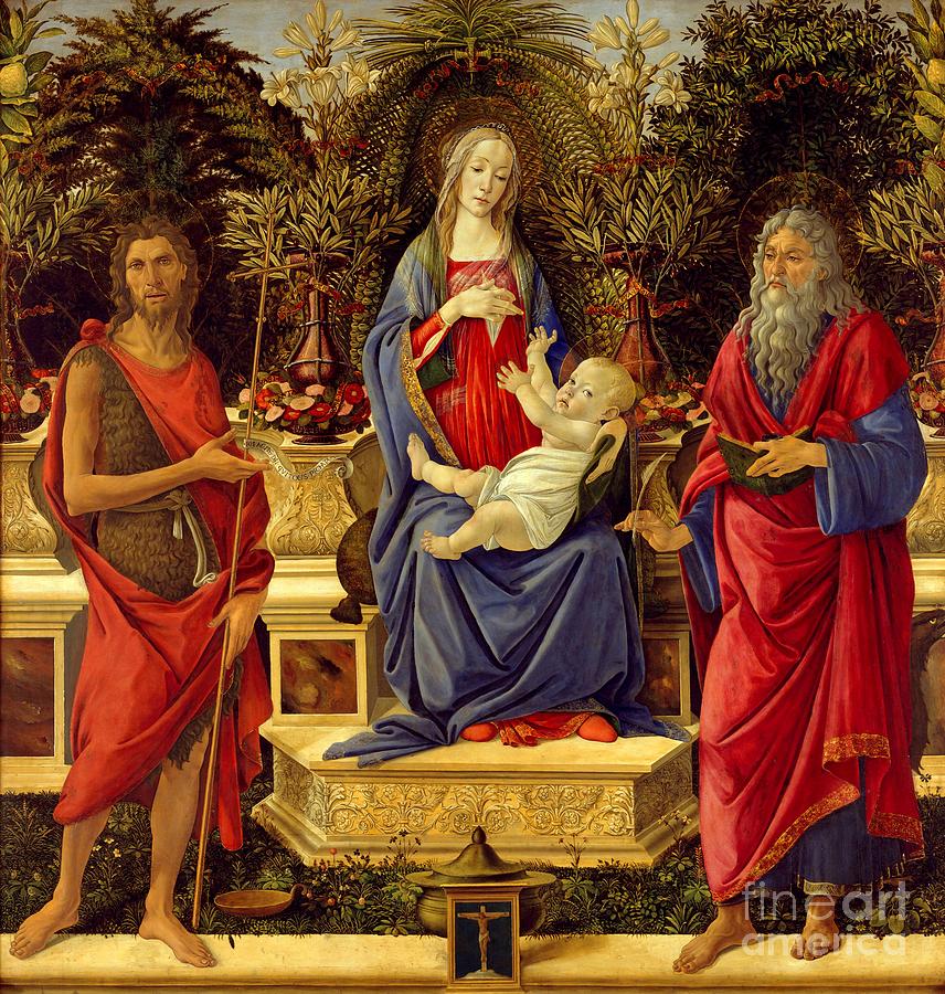 Madonna with Saints #9 Painting by Sandro Botticelli