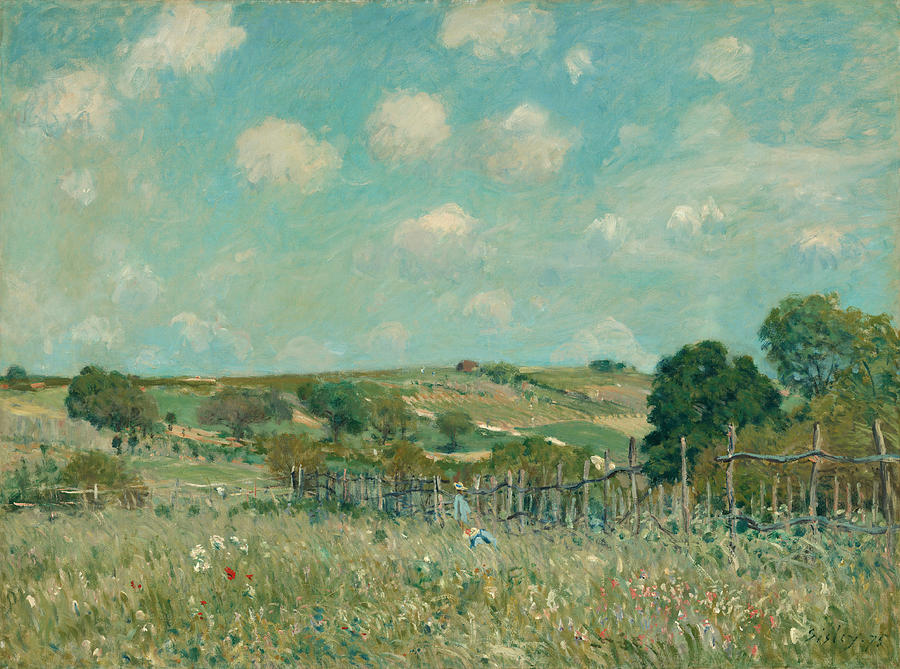 Meadow #9 Painting by Alfred Sisley