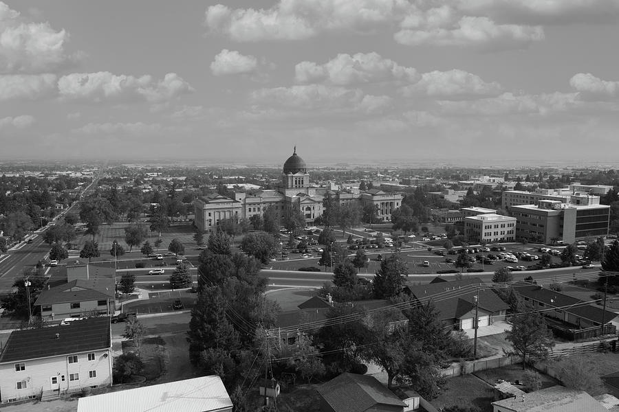 Montana state capitol building in Helena Montana in black and white #9 Photograph by Eldon McGraw