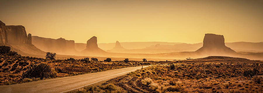 Desert Photograph - Monument Valley Highway #9 by Alan Copson