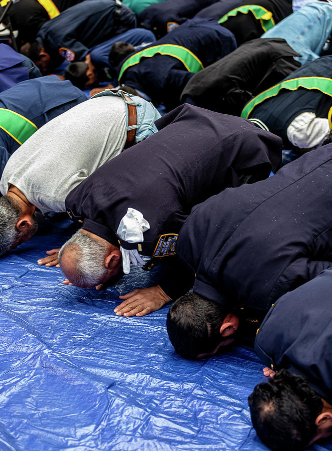 Muslim Day Parade NYC 2022 Prayers #9 Photograph by Robert Ullmann