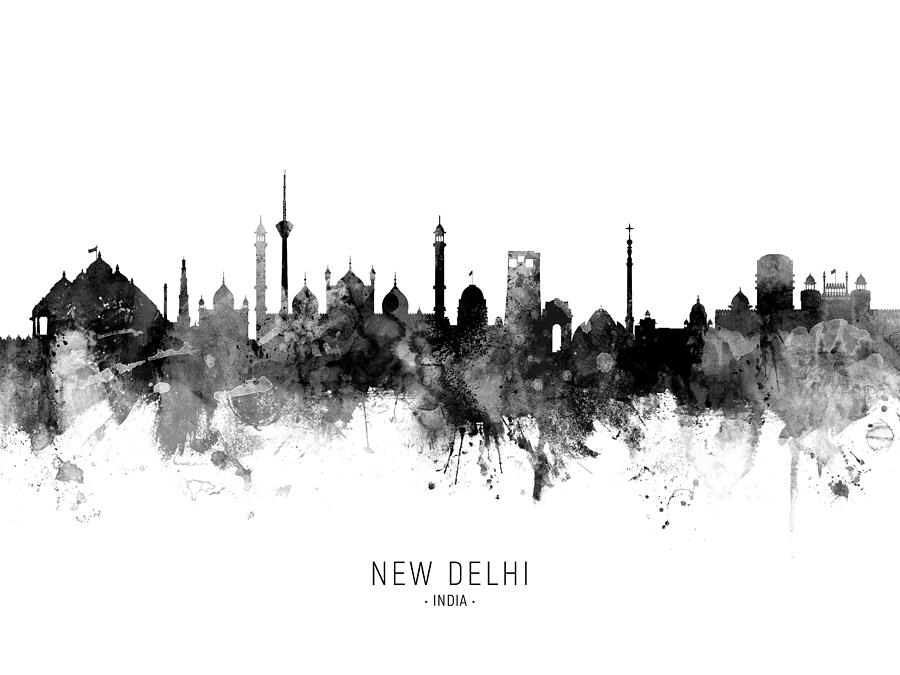 New Delhi India Skyline #9 Digital Art by Michael Tompsett