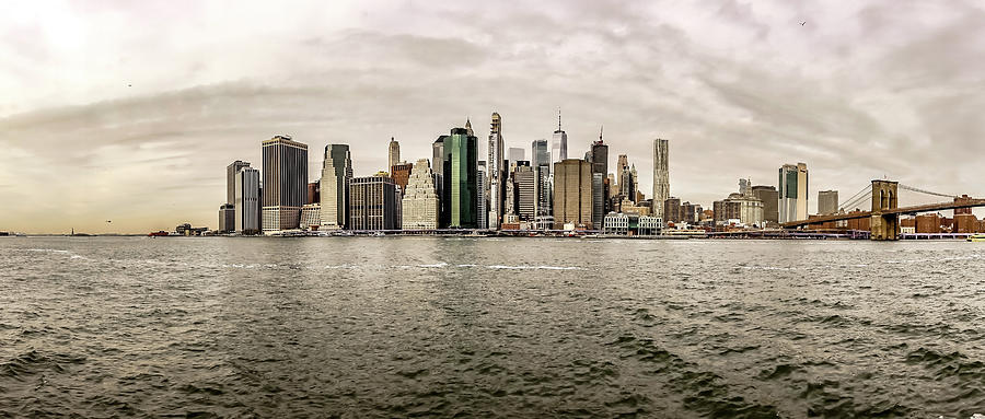 New York City Manhattan Skyline On A Cloudy Day In November #9 Photograph by Alex Grichenko