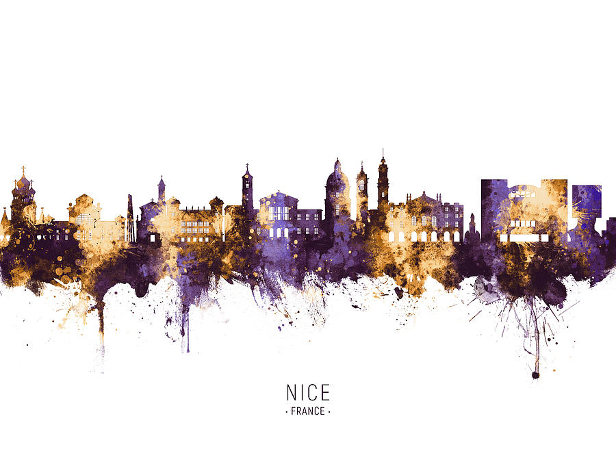 Nice France Skyline #9 Digital Art by Michael Tompsett