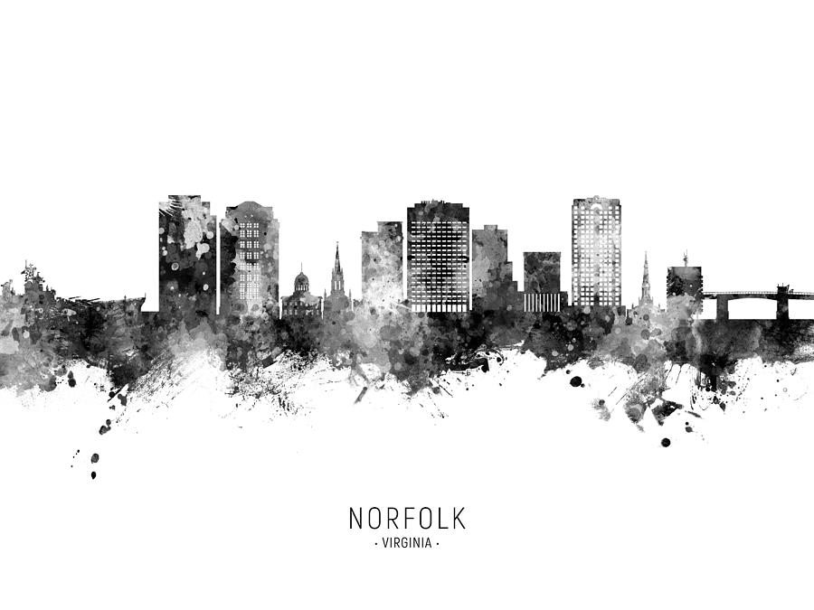 Norfolk Virginia Skyline #36 Digital Art by Michael Tompsett