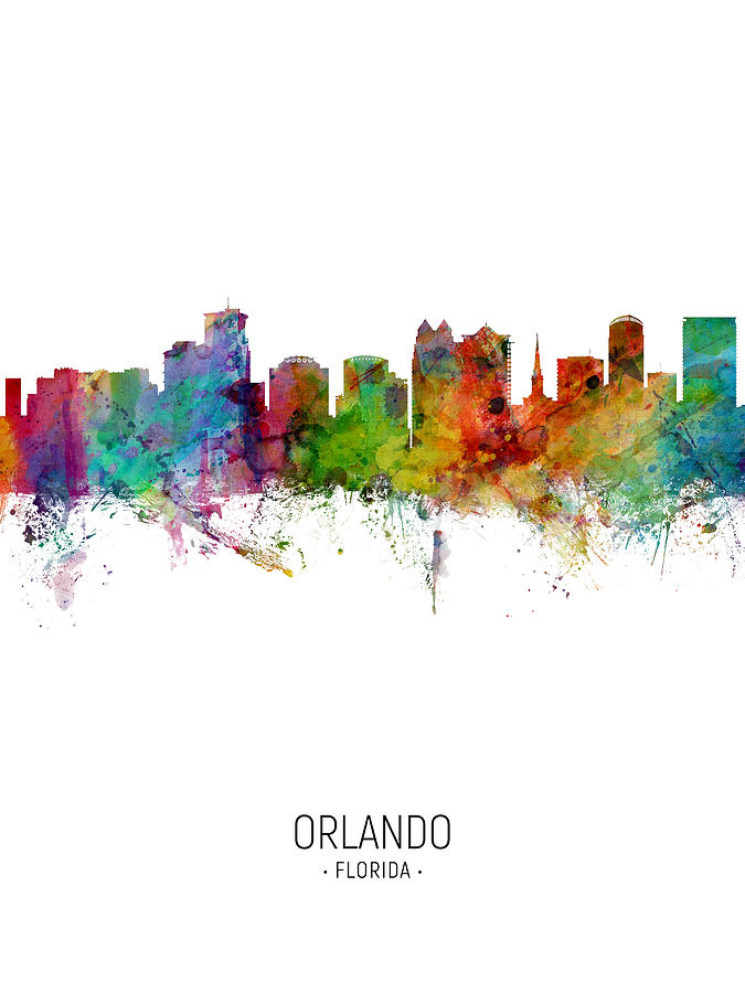 Orlando Florida Skyline #9 Digital Art by Michael Tompsett
