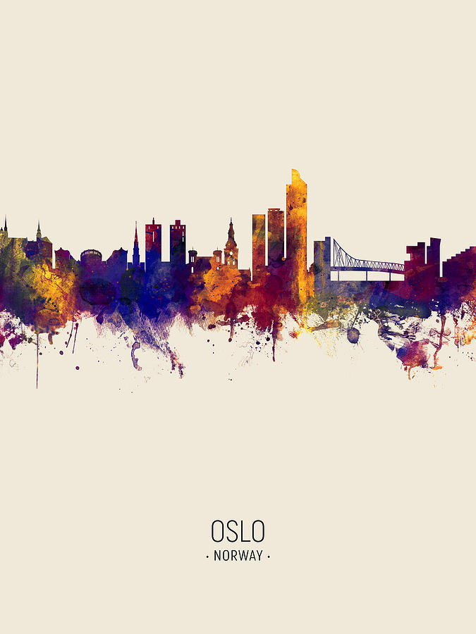 Oslo Norway Skyline #9 Digital Art by Michael Tompsett