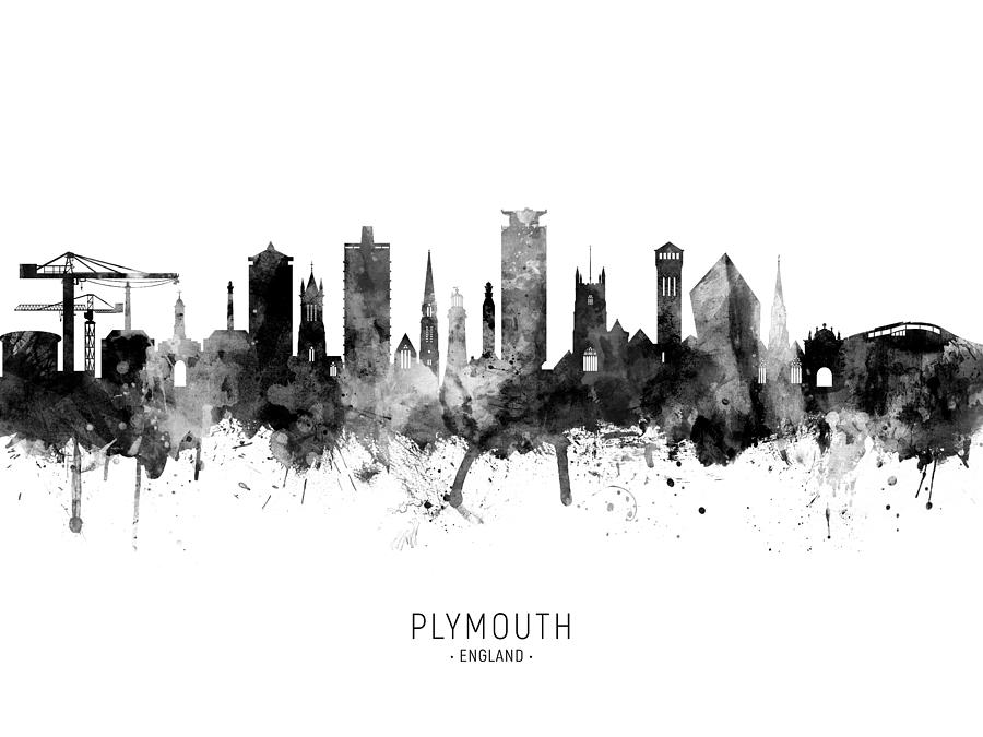 Plymouth England Skyline #9 Digital Art by Michael Tompsett