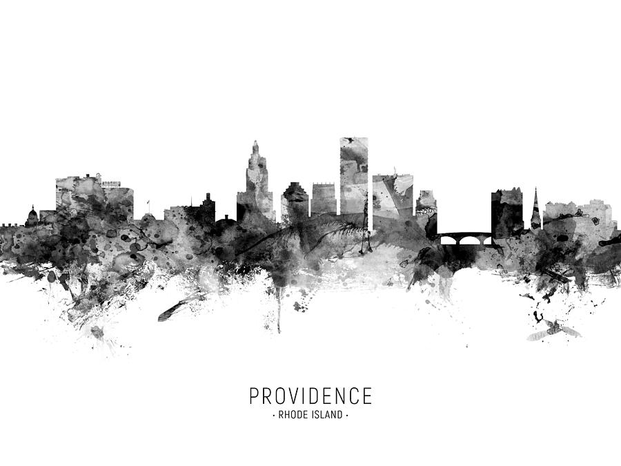 Providence Rhode Island Skyline #9 Digital Art by Michael Tompsett