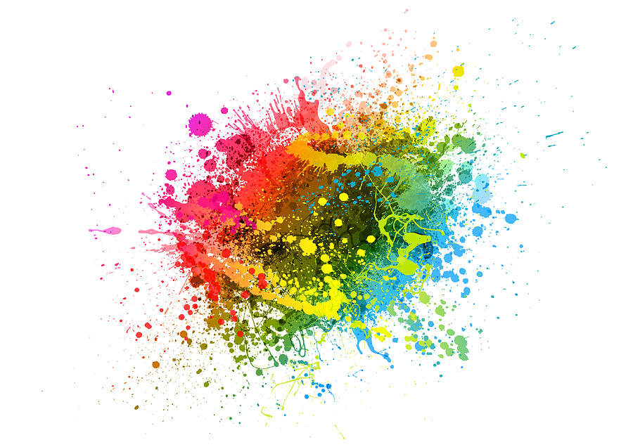 Rainbow paint splash #9 Drawing by Enjoynz