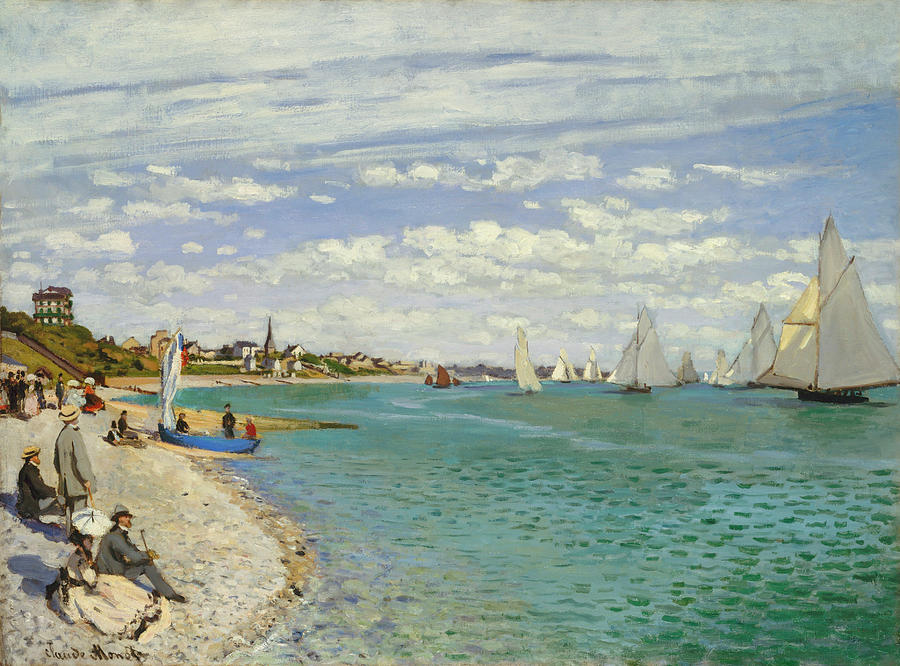 Claude Monet Painting - Regatta at Sainte Adresse #9 by Art Dozen