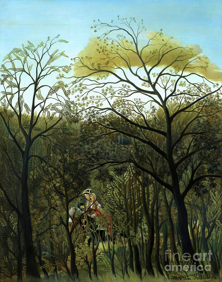 Rendezvous in the Forest #9 Painting by Henri Rousseau