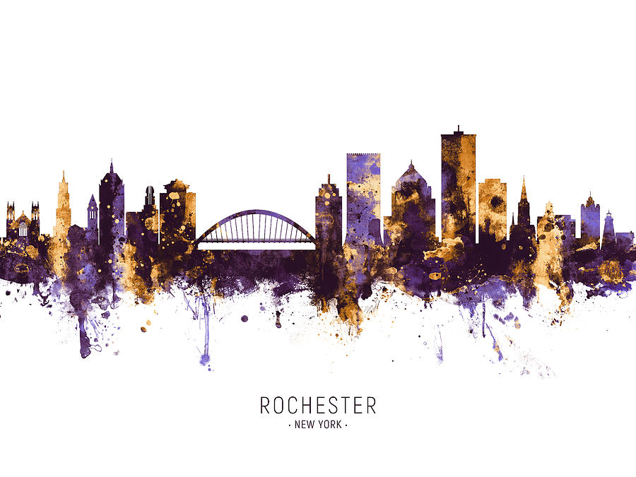 Rochester New York Skyline #9 Digital Art by Michael Tompsett