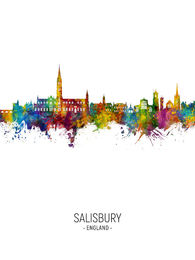 Salisbury England Skyline #9 Digital Art by Michael Tompsett