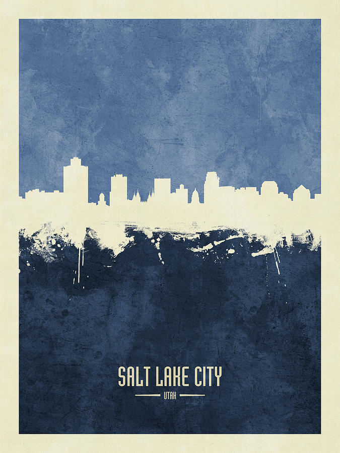 Salt Lake City Utah Skyline #9 Digital Art by Michael Tompsett