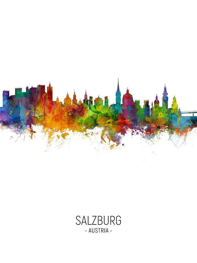 Salzburg Austria Skyline #9 Digital Art by Michael Tompsett