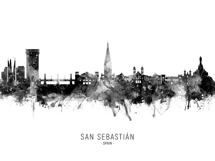 San Sebastian Spain Skyline #9 Digital Art by Michael Tompsett