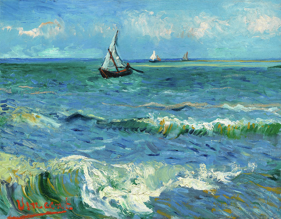 Vincent Van Gogh Painting - Seascape near Les Saintes-Maries-de-la-Mer #9 by Vincent van Gogh