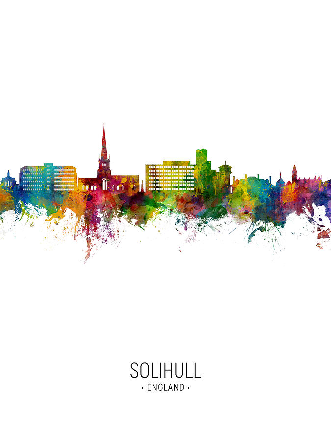 Solihull England Skyline #9 Digital Art by Michael Tompsett