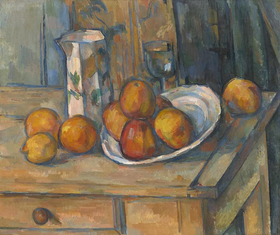 Still Life with Milk Jug and Fruit #10 Painting by Paul Cezanne