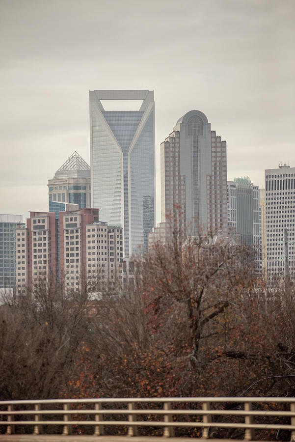 Sunset And Overcast Over Charlotte Nc Cityscape #9 Photograph by Alex Grichenko