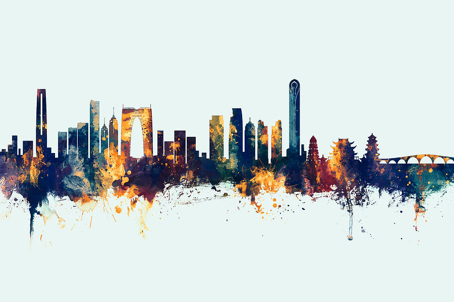 Suzhou China Skyline #9 Digital Art by Michael Tompsett