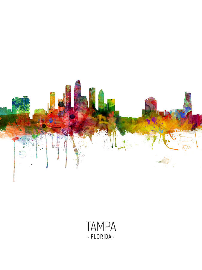 Tampa Florida Skyline #9 Digital Art by Michael Tompsett
