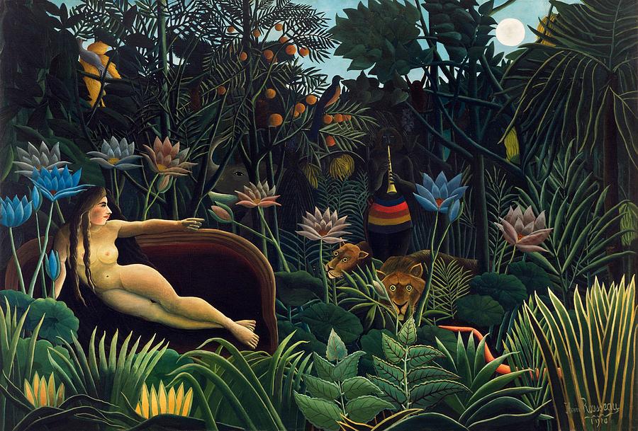Jungle Painting - The Dream  #9 by Henri Rousseau