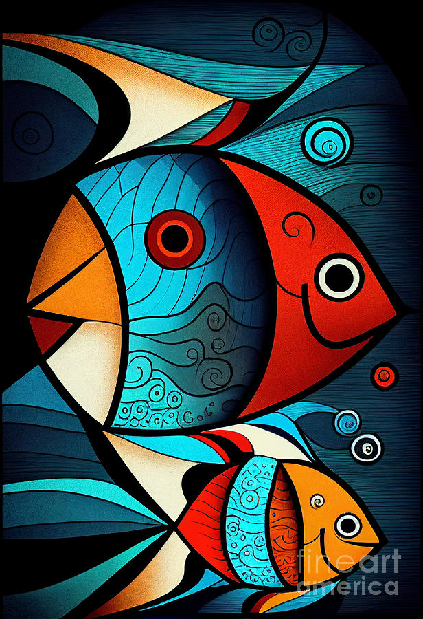 The fish knows everything #3 Mixed Media by Binka Kirova