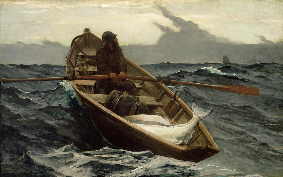 Winslow Homer Painting - The Fog Warning  #9 by Winslow Homer