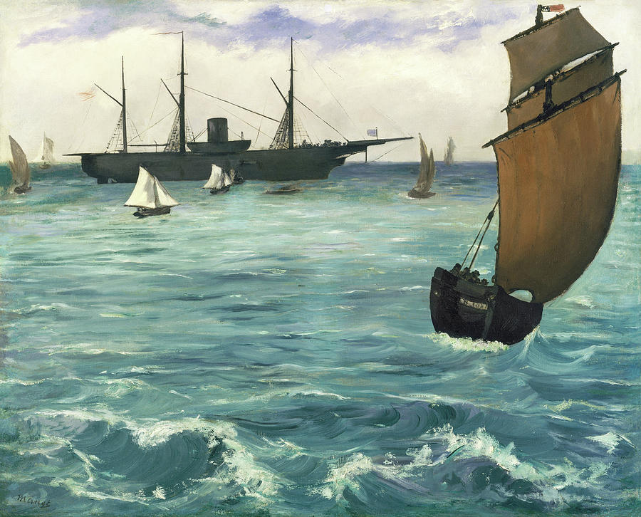 Edouard Manet Painting - The Kearsarge at Boulogne #9 by Art Dozen