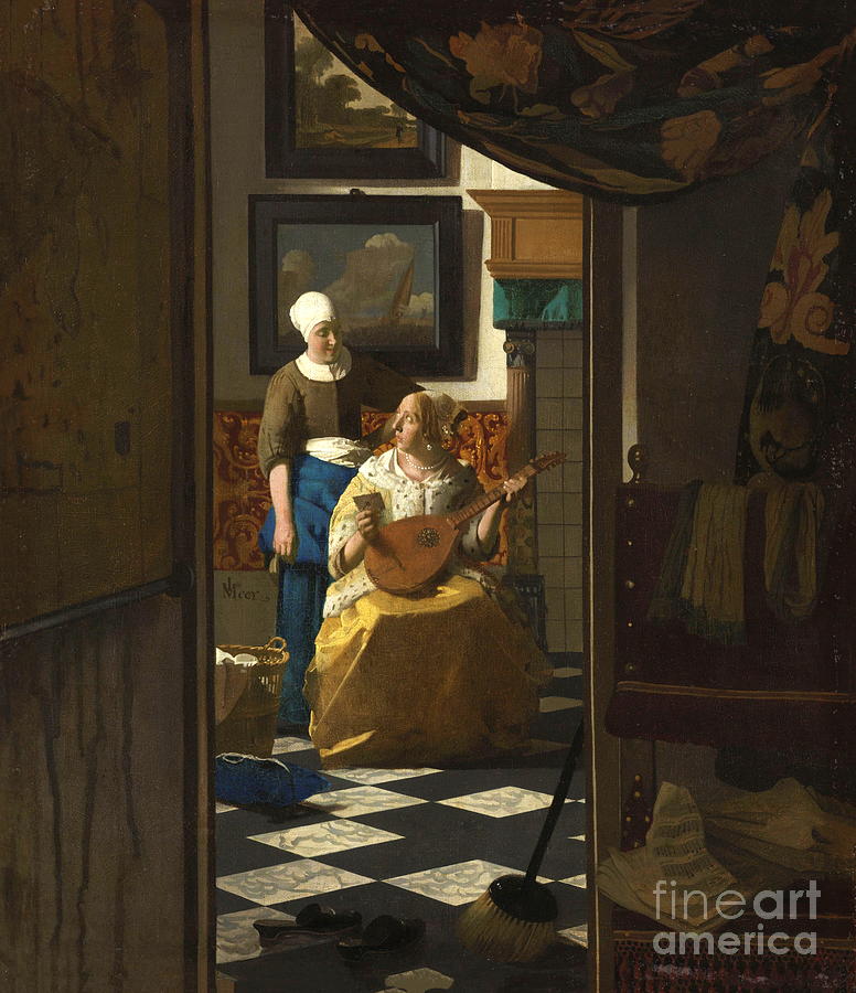 The love letter #9 Painting by Johannes Vermeer