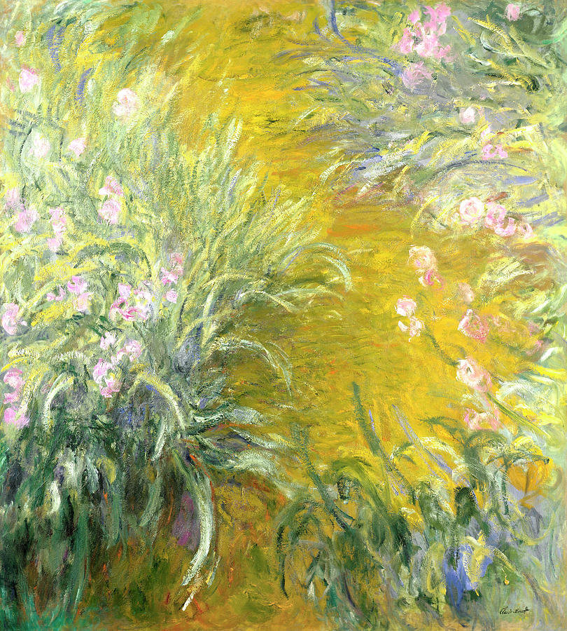 Claude Monet Painting - The Path through the Irises #9 by Art Dozen