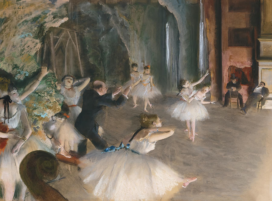 The Rehearsal Of The Ballet Onstage By Edgar Degas Painting