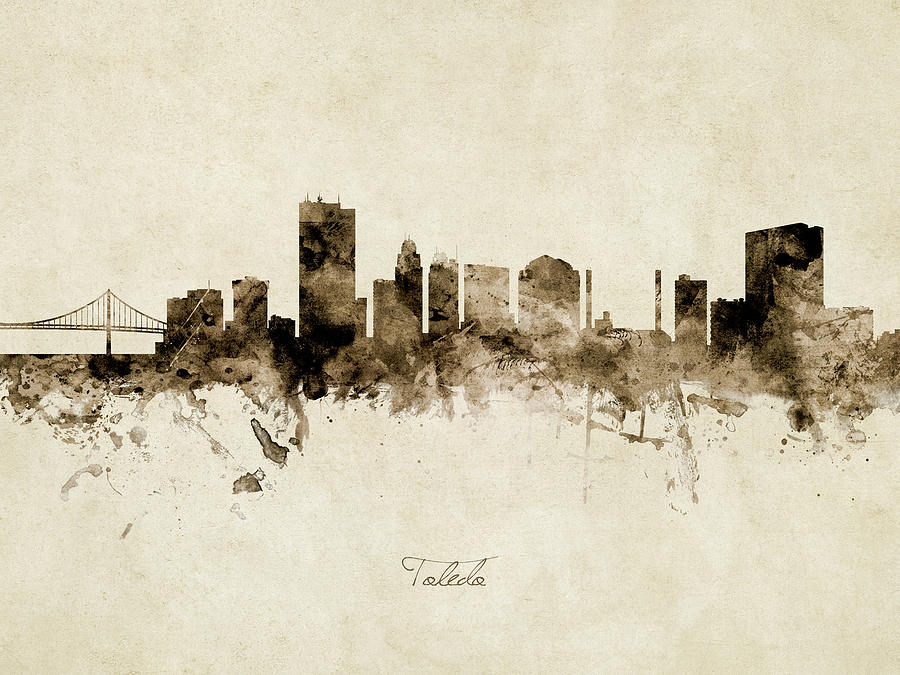 Toledo Ohio Skyline #9 Digital Art by Michael Tompsett
