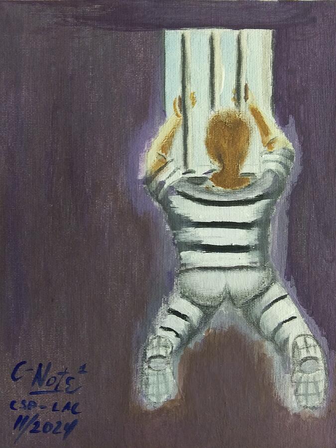 Untitled Prisoner Looking Out Prison Window Painting by Donald C-Note Hooker Untitled Prisoner Looking Out Prison Window Painting by Donald C-Note Hooker
