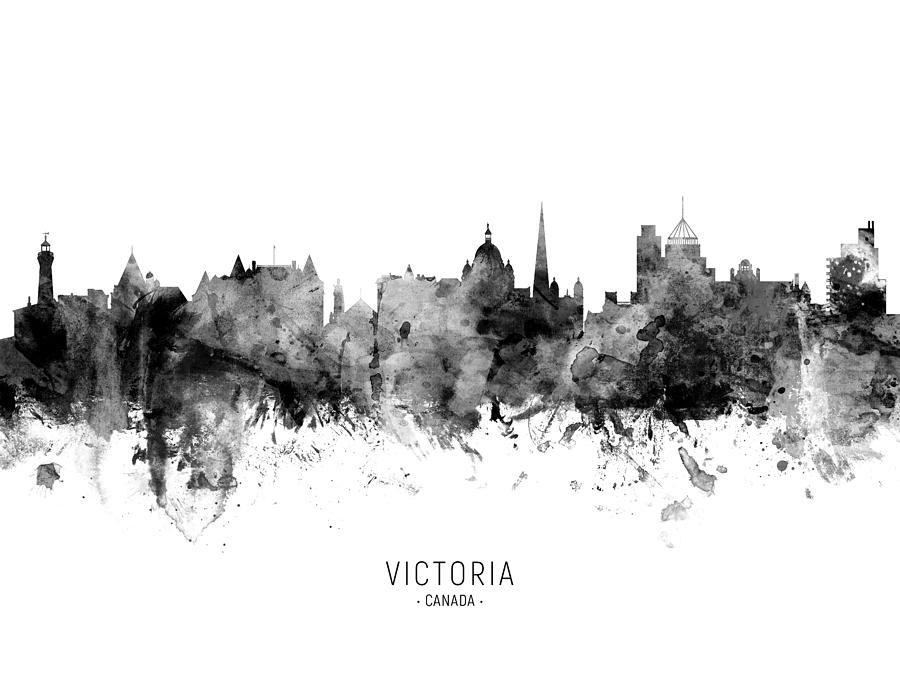 Skyline Digital Art - Victoria Canada Skyline #9 by Michael Tompsett