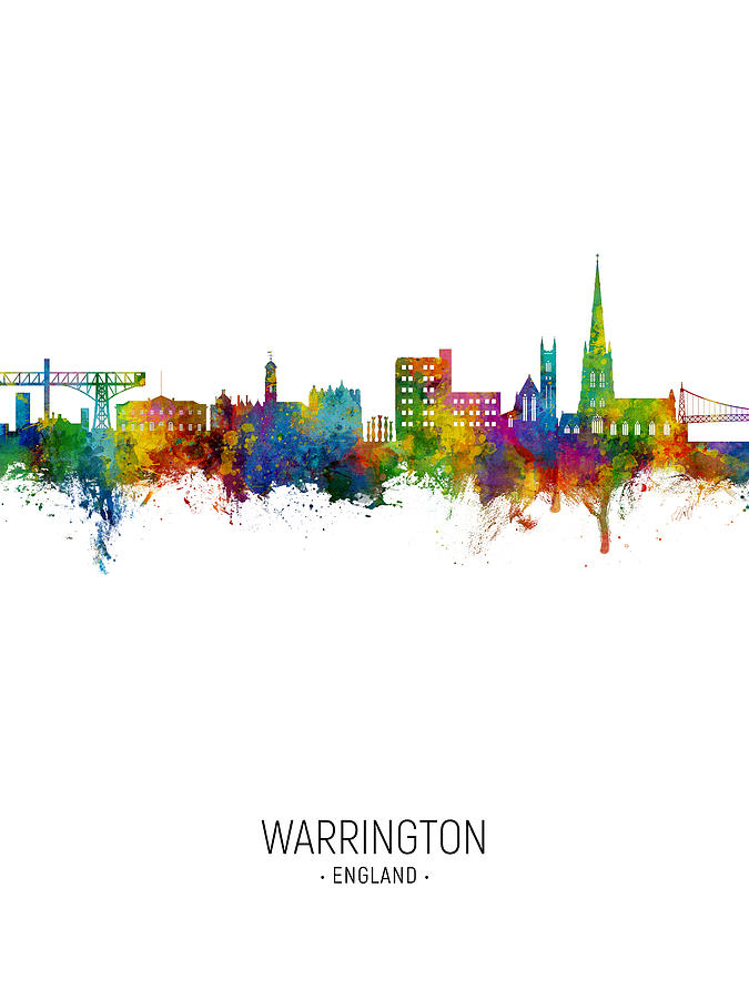 Warrington England Skyline #9 Digital Art by Michael Tompsett